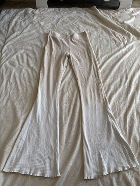 Zara Ribbed Knit Pants in Beige